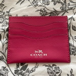 Coach Leather Pink Card Case
